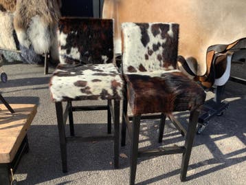 Barkruk koe barkrukken lounge koeienhuiden koehuid poef, Ophalen, 5 krukken of meer, Met voetsteun, 60 tot 90 cm