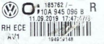 VW Volkswagen ID.3 LED rechter achterlicht rechts 10A945096B, Auto-onderdelen, Ophalen, Gebruikt, Volkswagen