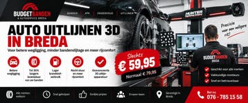 Auto 3D uitlijnen Breda: perfecte wegligging. AKTIE €59,95, Auto-onderdelen, Ophalen, Nieuw, Banden en Velgen
