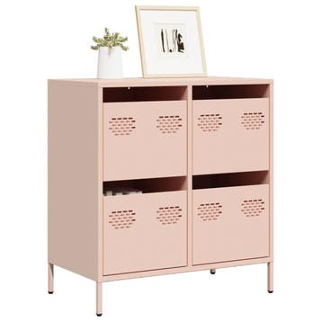 vidaXL Dressoir 68x39x73,5 cm koudgewalst staal roze, Verzenden, Nieuw, Metaal