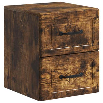 vidaXL Wandbeugel Bedkast Gerookt eiken 34,5 x 33 x 40 cm, Huis en Inrichting, Slaapkamer | Nachtkastjes, Minder dan 45 cm, Verzenden