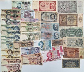 Kroatië, Polen. - 32 Banknotes - Various Dates (Zonder