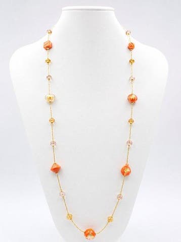 24 karaat - Murano-glas, Geel goud - Halsketting -