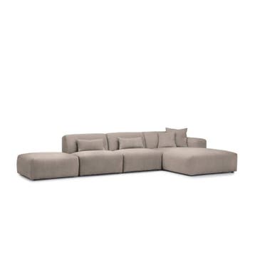Loungebank Veenendaal - loungebanken - Taupe, Nieuw, 150 cm of meer, Stof, 300 cm of meer