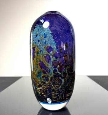 Maxence Parot - Vaas - Unieke vaas, kleuren en goud - Glas