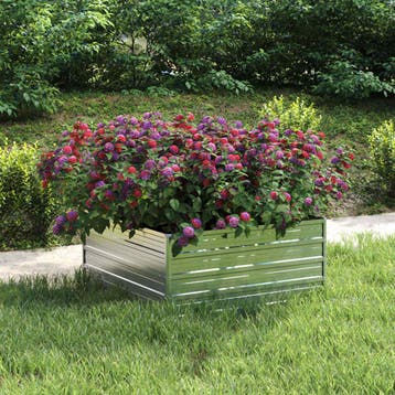 vidaXL Plantenbak verhoogd 100x100x45 cm gegalvaniseerd, 100 cm of meer, Verzenden, Nieuw, Metaal