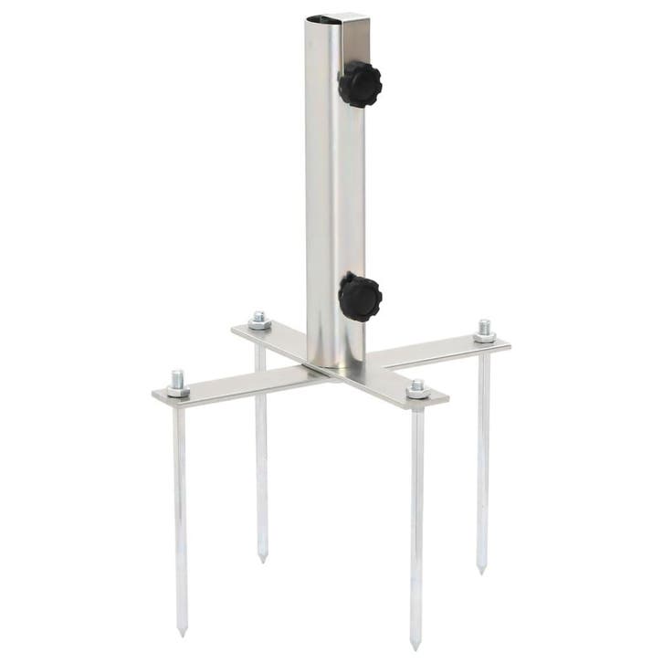 vidaXL Parasolvoet met grondpennen voor Ø32-38 mm staal, Tuin en Terras, Parasols, Parasolvoet, Nieuw, Verzenden