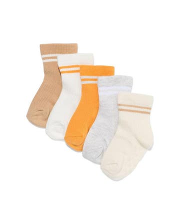 HEMA Babysokken strepen - 5 paar beige, Verzenden, Nieuw