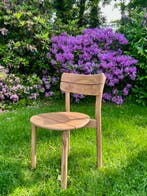 Tuinstoel | Massief teakhout | Incl. kussen | Stapelbaar |, Tuin en Terras, Ophalen of Verzenden, Nieuw, Teakhout, Stapelbaar