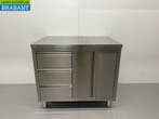 RVS Werkkast Kast Werktafel 2 klapdeuren en 3 laden 100 cm, Ophalen of Verzenden, Nieuw zonder verpakking