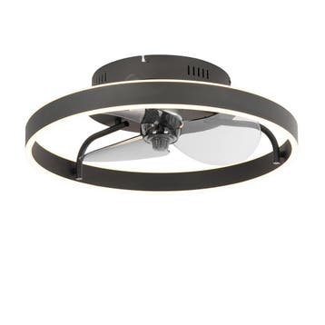 Plafondventilator zwart 50cm incl. LED dimbaar met, Verzenden, Nieuw, Modern