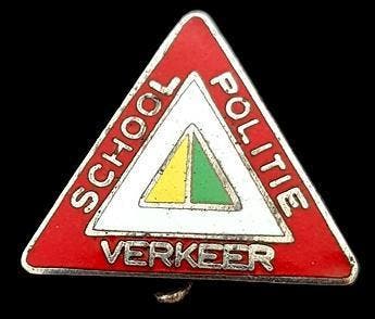 School- Politie- Verkeer driehoek broche, Verzenden, Nieuw, Overige onderwerpen, Speldje of Pin