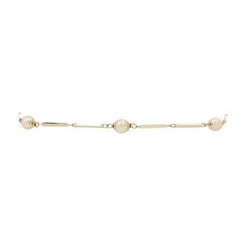 Gouden armband met parels 20.5 cm 14 karaat, Verzenden, Zo goed als nieuw, Goud