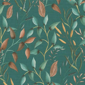 Profhome 397454-GU Landelijk behang floral mat groen petrol, Verzenden
