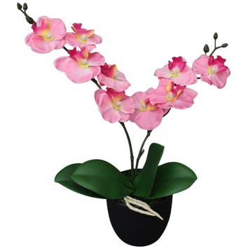 vidaXL Kunstplant orchidee met pot 30 cm roze, Verzenden, Nieuw
