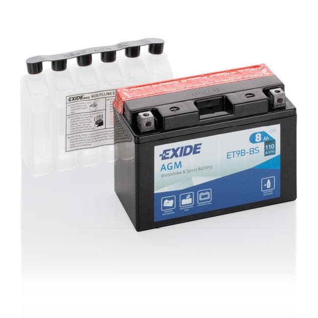 Exide AGM 12V accu | ET9B-BS | 12V 8Ah, Auto-onderdelen, Accu's en Toebehoren, Ophalen of Verzenden