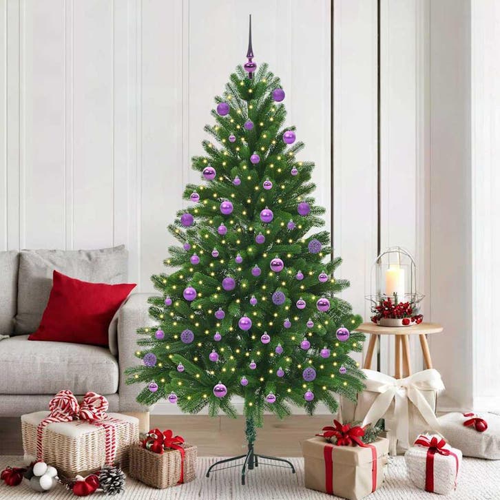 vidaXL Kerstboom met 300 LED met standaard Groen 180 cm PE, Diversen, Kerst, Nieuw, Verzenden