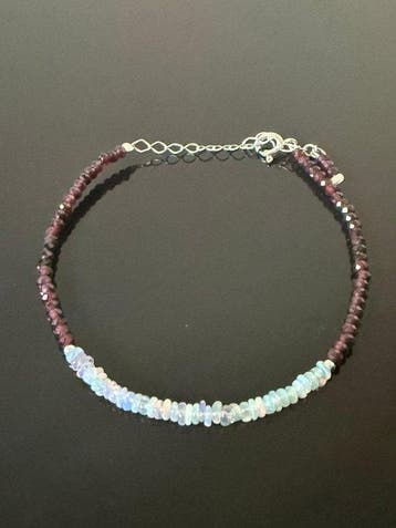 Zilver - Armband - Ethiopische opal, granaat, Verzamelen