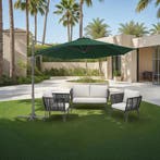 Parasol Ø 300cm met voetpedaal en beschermhoes - groen, Tuin en Terras, Verzenden, Nieuw