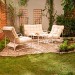 Loungeset met luxe kussens – crème - 4-delig, Verzenden, Nieuw