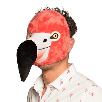 Pluche masker Flamingo (roze), Verzenden, Nieuw