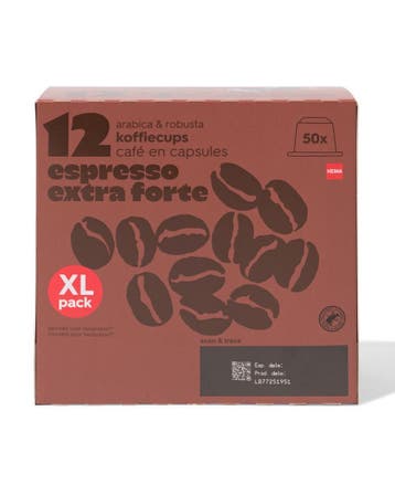 HEMA Koffiecups espresso extra forte - 50 stuks, Verzenden, Nieuw