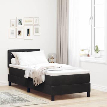 vidaXL Boxspringbed met matras Zwart 80 x 200 cm Fluweel, Verzenden, Nieuw, Zwart, Stof