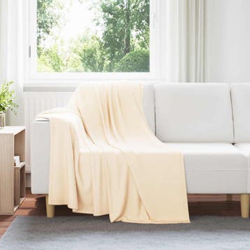 vidaXL plaid Crèmekleurig 170 x 130 cm 0.31 kg Fleece, Verzenden, Nieuw
