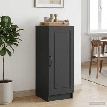 vidaXL Dressoir Zwart 33 x 34,5 x 87 cm Bewerkt hout, Verzenden, Nieuw, Overige houtsoorten, Minder dan 50 cm