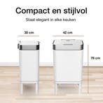 2dekans | Loftey Prullenbak 60 Liter – Push/touch Afvalbak -, Ophalen of Verzenden, Zo goed als nieuw