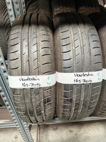 165-70-14 Vredestein Zomerbanden 6mm Incl Montage 165 70 14, Auto-onderdelen, Banden en Velgen, Ophalen, 14 inch, Gebruikt, Band(en)