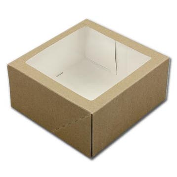 Taartdoos met venster 19x19x9cm. Kraft 3st, Verzenden, Nieuw