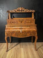 Schrijftafel - Hout - Hoogte: 110 cm, Antiek en Kunst