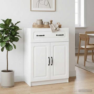 vidaXL Dressoir Wit 66 x 34,5 x 87 cm Bewerkt hout, Verzenden, Nieuw, Overige houtsoorten, Minder dan 50 cm