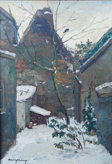 Arie Wassenburg (1896-1970) - Wintergezichtje Delft, Antiek en Kunst