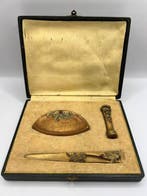 Figuur - M. BERTIN – Art Nouveau Desk Set – Bronze – c. 1910, Antiek en Kunst