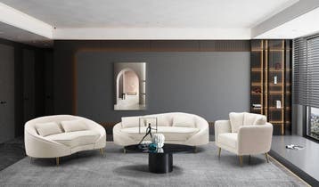 BANK 3 ZITS OSLO MET KUSSENS CRÈME CM 185X84X68, Huis en Inrichting, Banken | Bankstellen, Ophalen of Verzenden, Nieuw