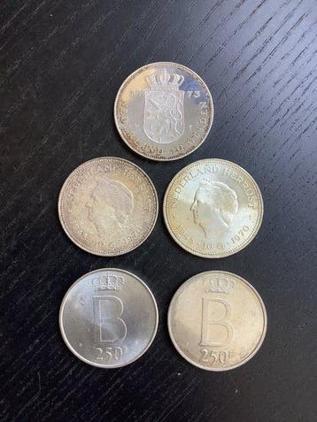 België, Nederland. Boudewijn I, Beatrix. 250 Francs, 10