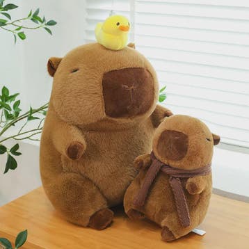 Zachte Capybara Knuffelset: Moeder met 4 Kleintjes - Pluche