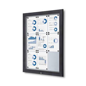 Informatiekast Buiten Whiteboard 9x A4 Antracietgrijs, Nieuw in verpakking