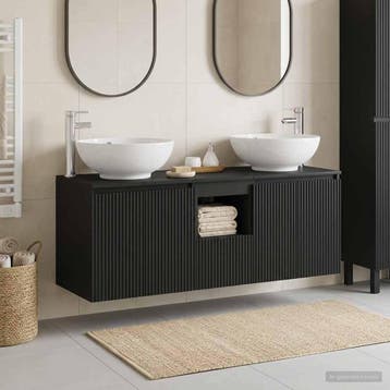 vidaXL Badkamerkastenset 3 st Zwart 49,5 x 44,5 x 65 cm, Verzenden, Nieuw