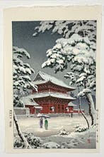 Woodblock Print Zojojinoyuki   (Snow at Zojoji