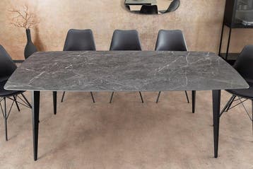 Moderne eettafel MILANO 180cm antraciet keramiek zwarte, Huis en Inrichting, Tafels | Eettafels, Ophalen of Verzenden, Nieuw