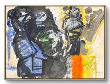 Marcus de Vestele (1941-2024) - Composition Cobra aux deux, Antiek en Kunst