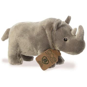 Aurora neushoorn knuffel - pluche - grijs - 24 cm - safari, Verzenden, Nieuw