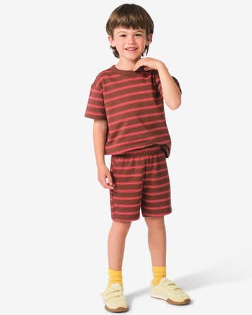 HEMA Kinderkledingset strepen bruin, Verzenden, Nieuw