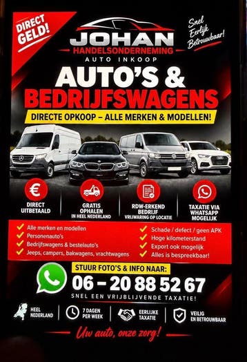 Wegens grote export order Bestelbussen schadeauto’s gevraagd