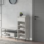 vidaXL Schoenenkast 40x36x105 cm bewerkt hout betongrijs, Verzenden, Nieuw