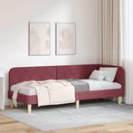 vidaXL Hoekbedframe Wijnrood 80 x 200 cm Stof, Verzenden, Nieuw, Rood, Stof