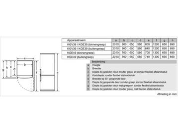BOSCH KGE39ALCA - Koel-vriescombinatie - 5 plateaus - 38 dB, Verzenden, Zo goed als nieuw